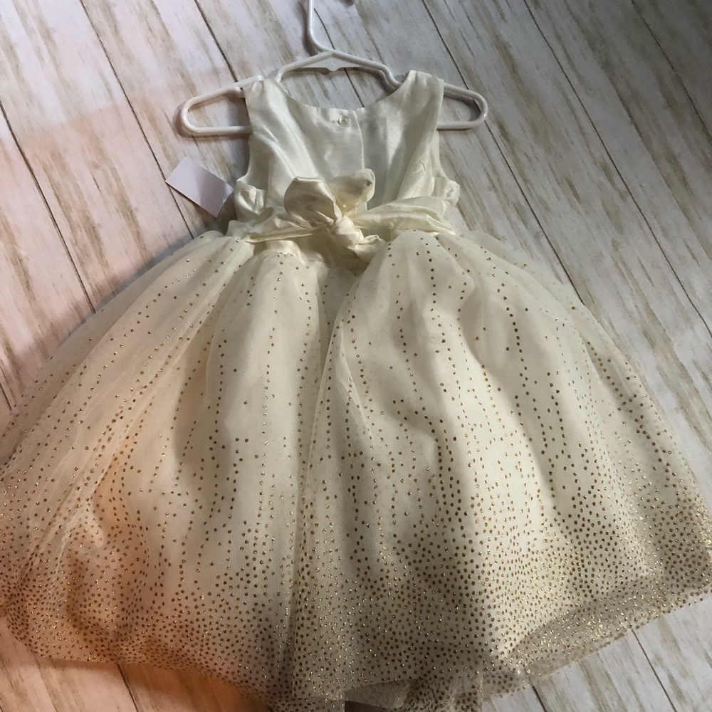 ($35) Special Editions NWT ivory/gold dress - Picture 4 of 6